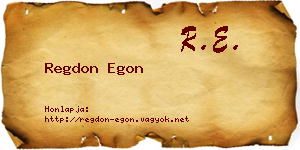 Regdon Egon névjegykártya